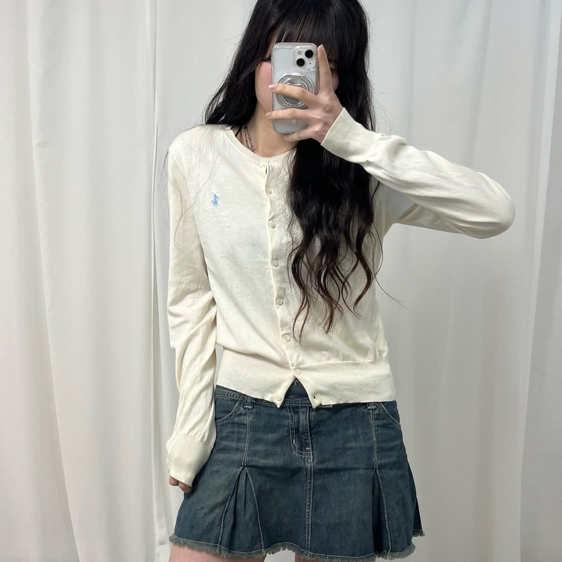 Polo ivory cardigan 상품이미지2