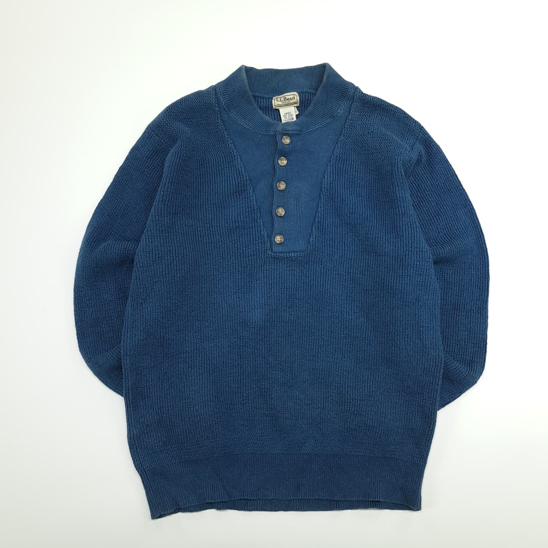 CN946 SM 엘엘빈 빈티지블루 코튼 하이넥 긴팔 니트 스웨터 상품이미지1