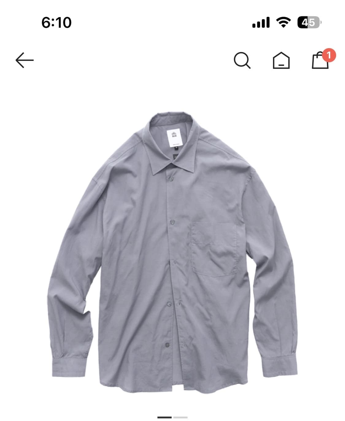 2)폴리테루 텐코 루즈드 셔츠  미드 블루 그레이 상품이미지1