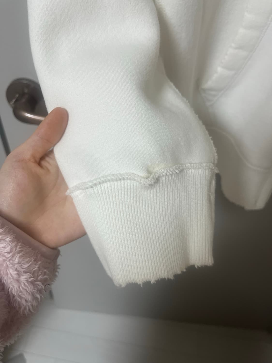 아베크롬비 화이트 기모 후드 집업 상품이미지4