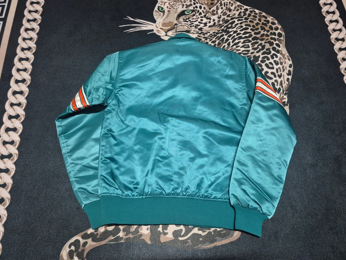 90's 스타터 마이애미 돌핀스 빈티지 새틴 바시티 자켓 s 상품이미지4