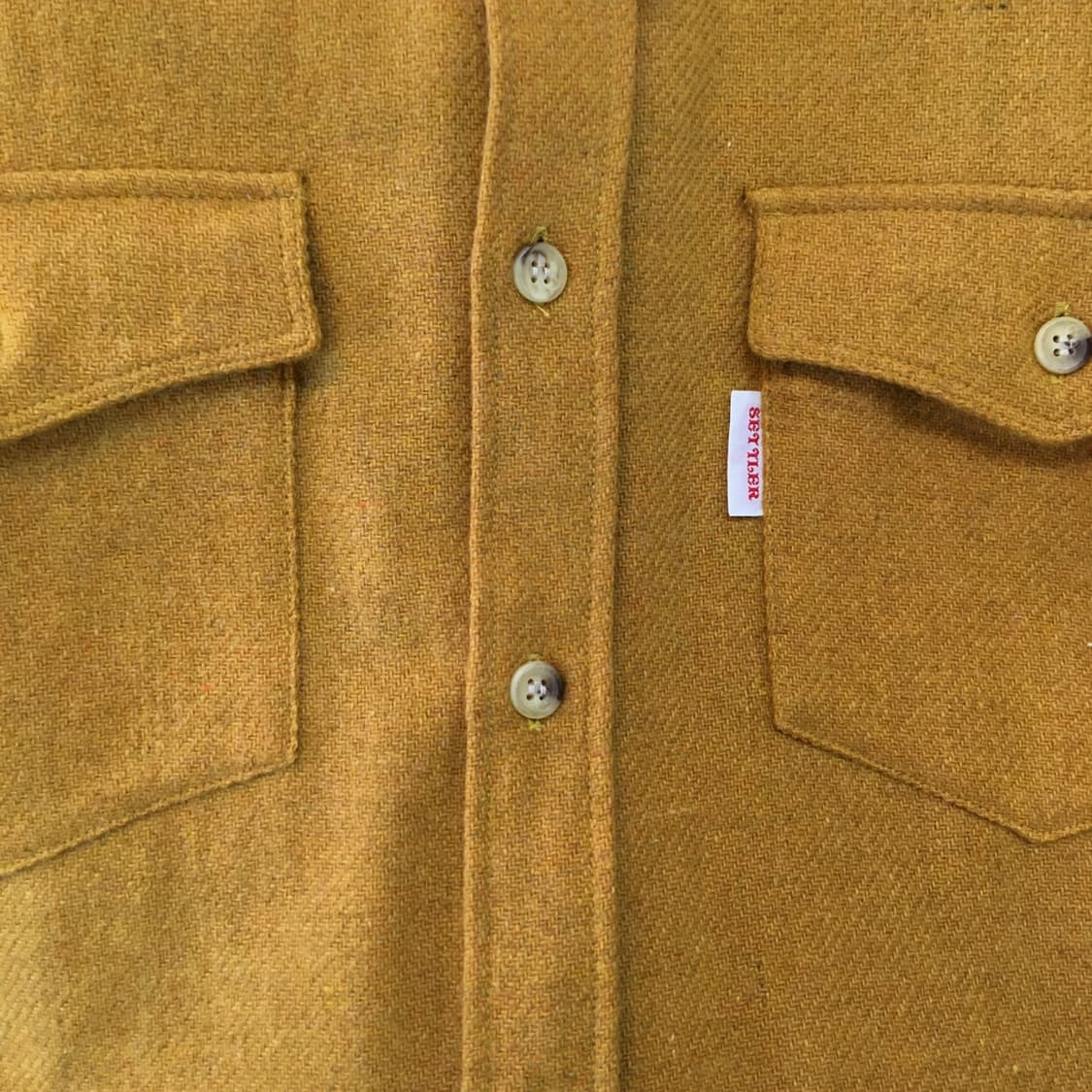 SET TLER 울 혼방 머스타드 워크 셔츠 L 일본 빈티지 일본 생산 상품이미지4