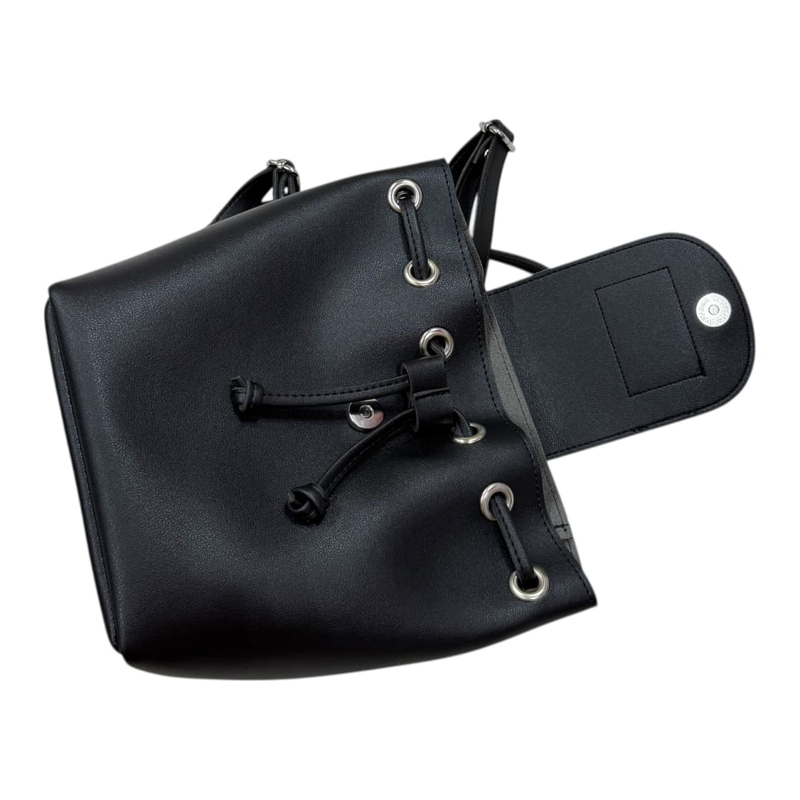 무센트 레더 스트링 복조리 백팩 가방 블랙 상품이미지4