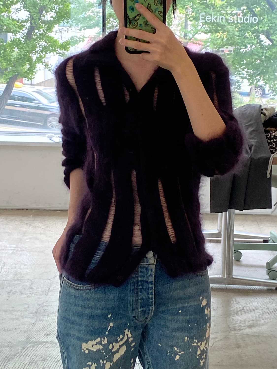 이브생로랑 모헤어 가디건 상품이미지1