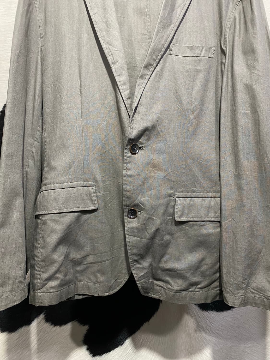 Comme ca ism 숄더다트 디테일 카키 블레이저 상품이미지5