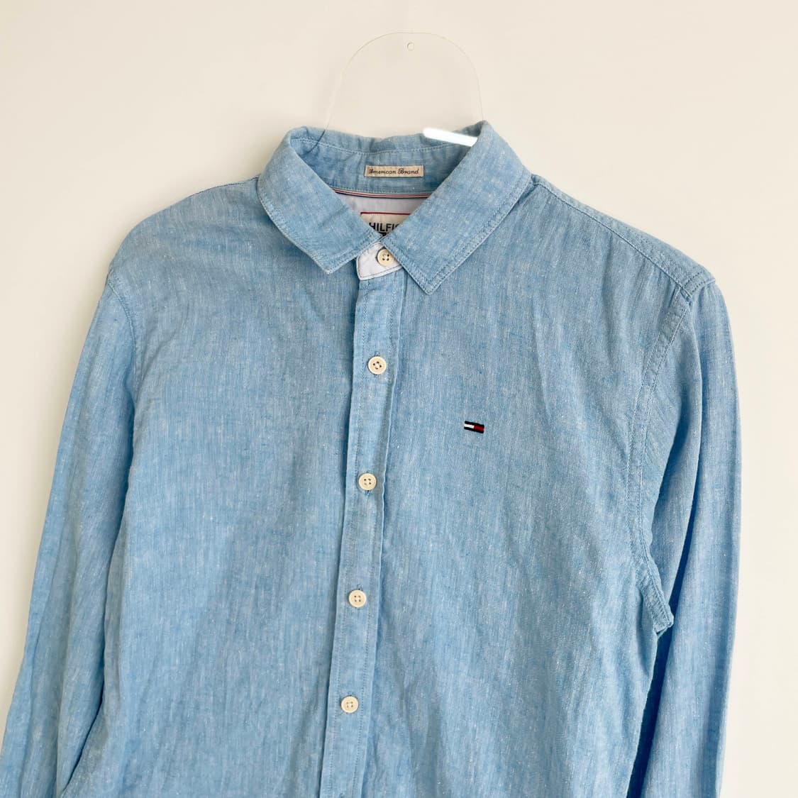 F2 타미힐피거(Tommy Hilfiger) 스카이 블루 린넨 셔츠 M사 상품이미지2