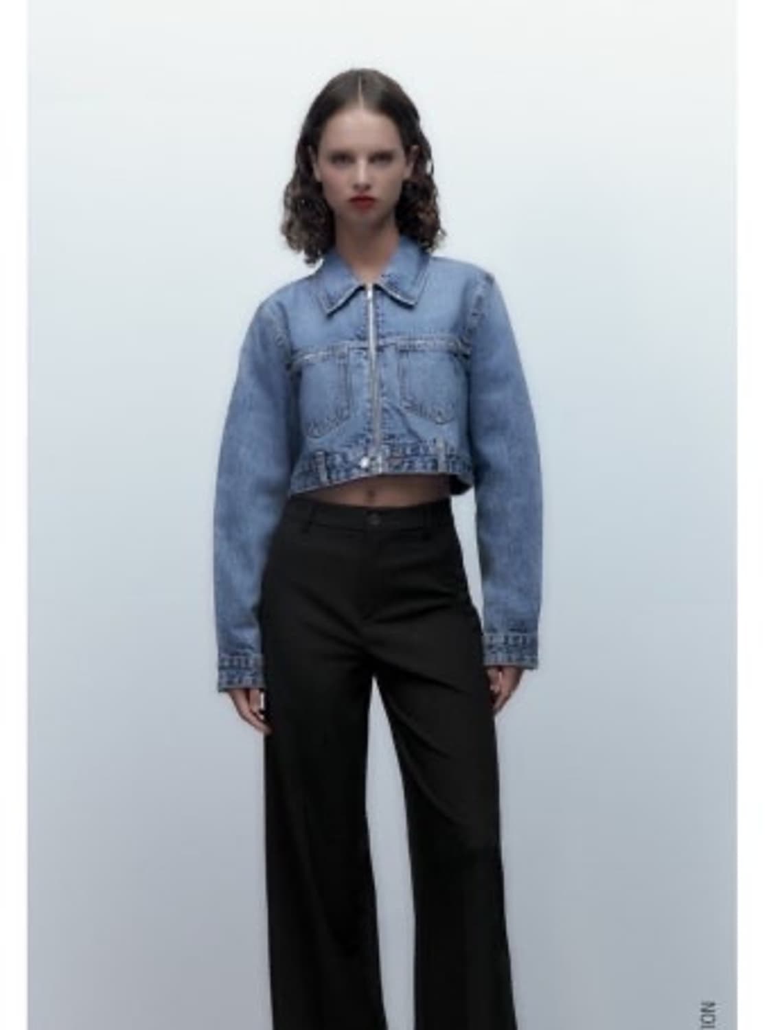 자라 크롭 청자켓 xs 상품이미지1