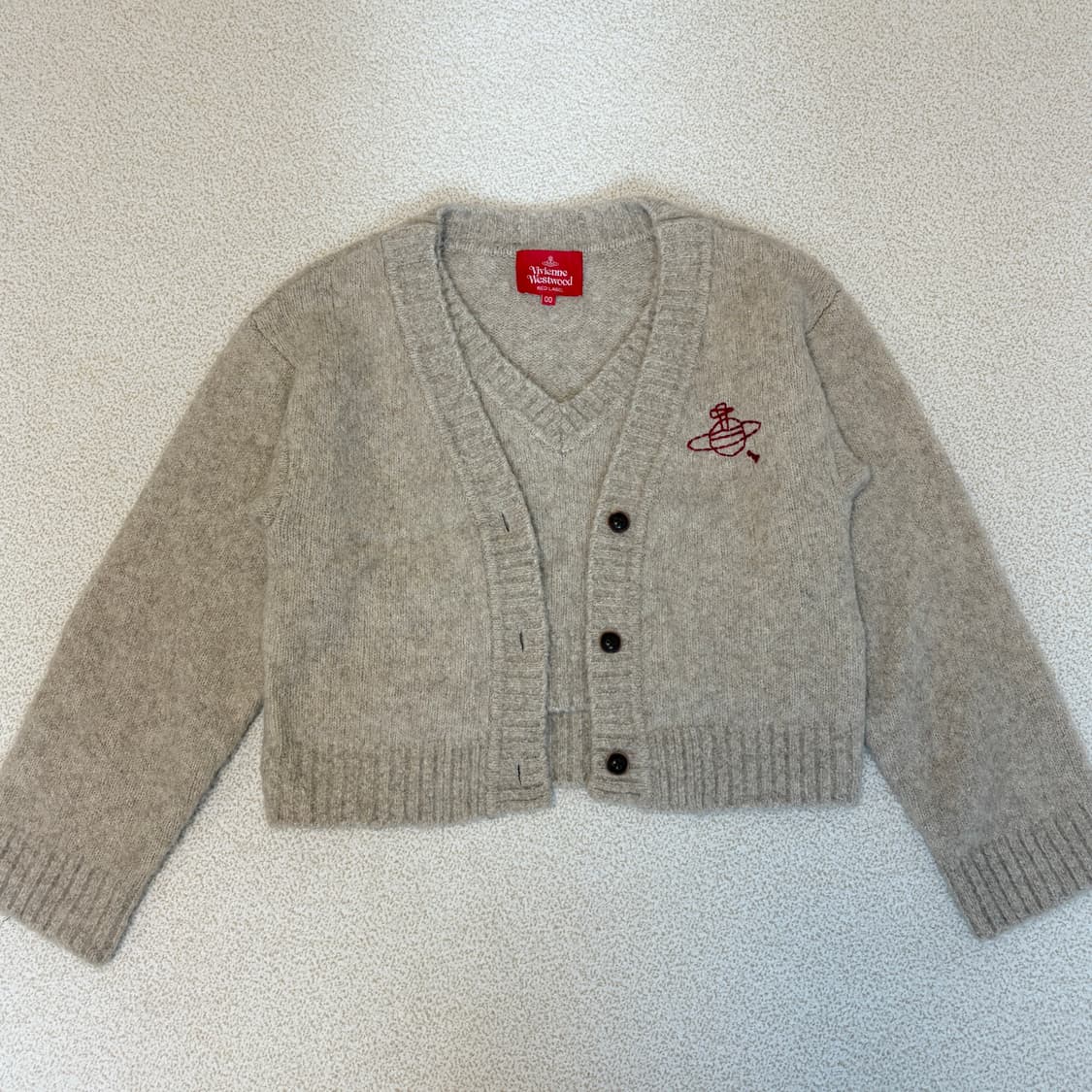 비비안웨스트우드 레이어드 울 니트탑 가디건 베이지 상품이미지2