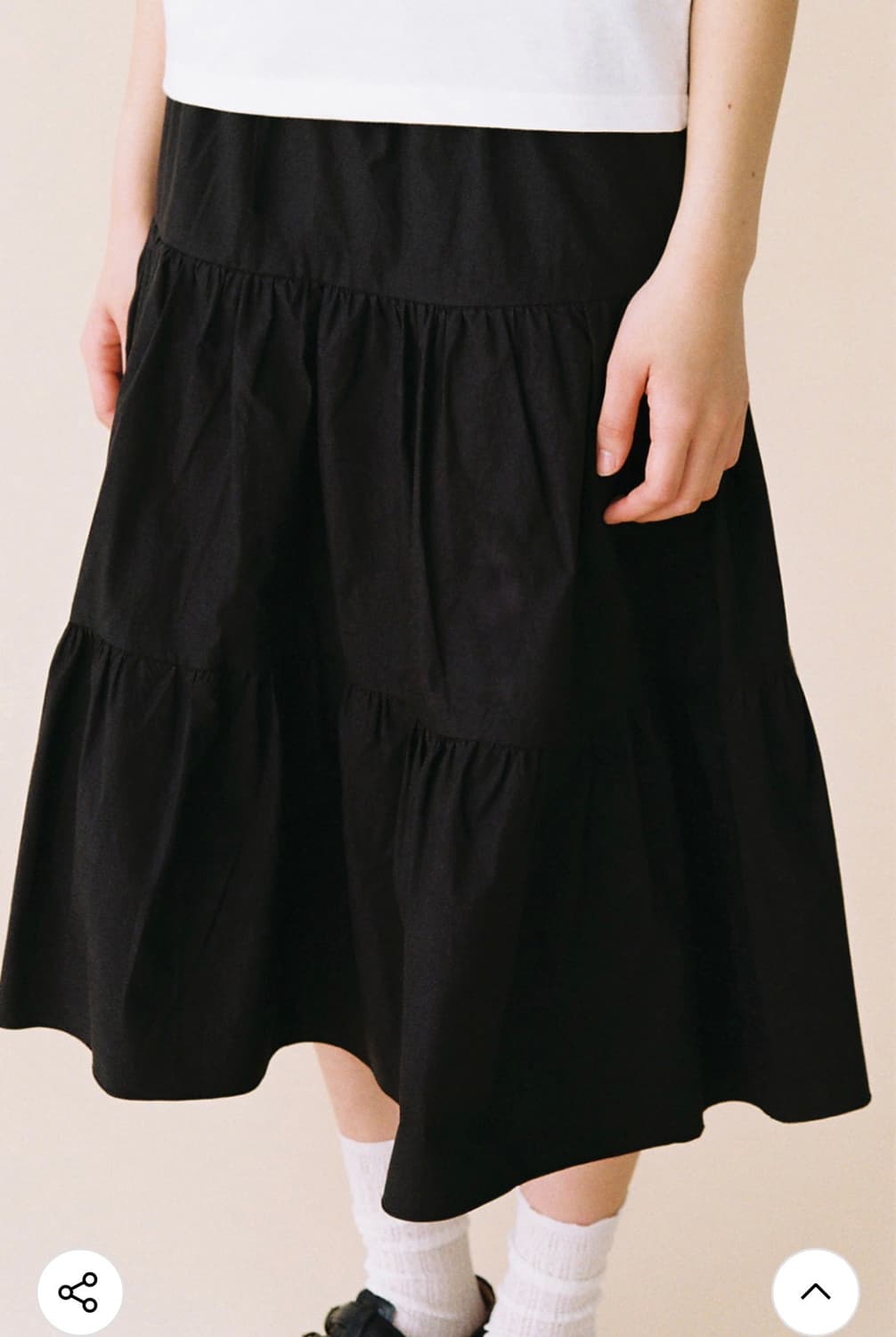 버터플라이 셔링 스커트(블랙) 상품이미지1