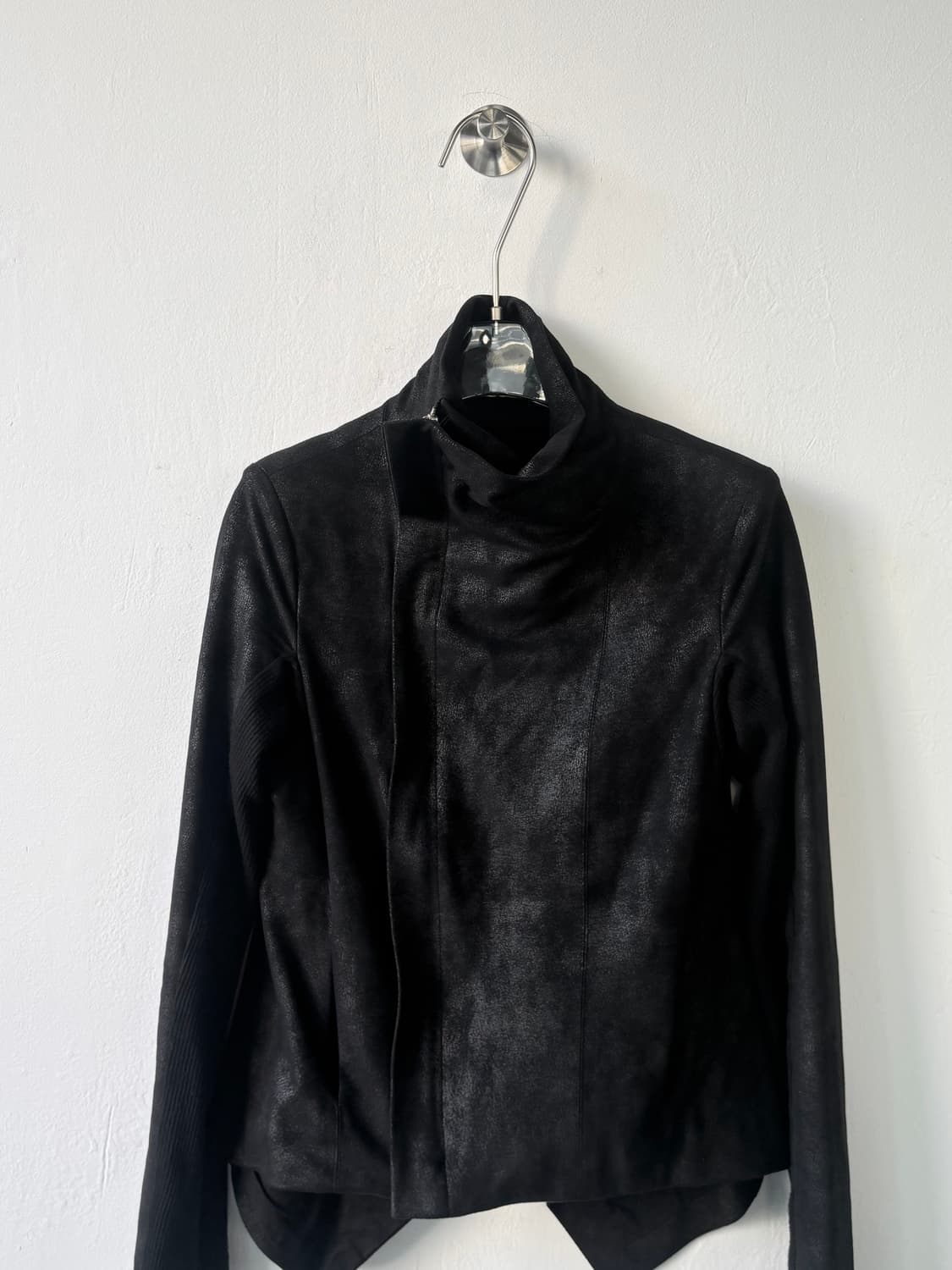 스웨이드 사선 하이넥 자켓 상품이미지6