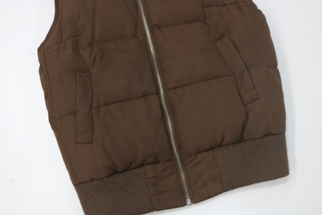 INGNI 잉니 빈티지 퍼 후드 브라운 다운 베스트 (M) 상품이미지6