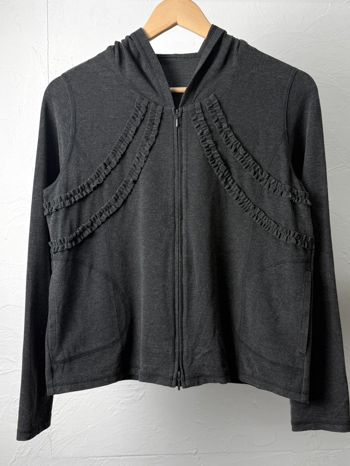 Traffic Basic 프릴 투웨이 후드 집업 상품이미지2