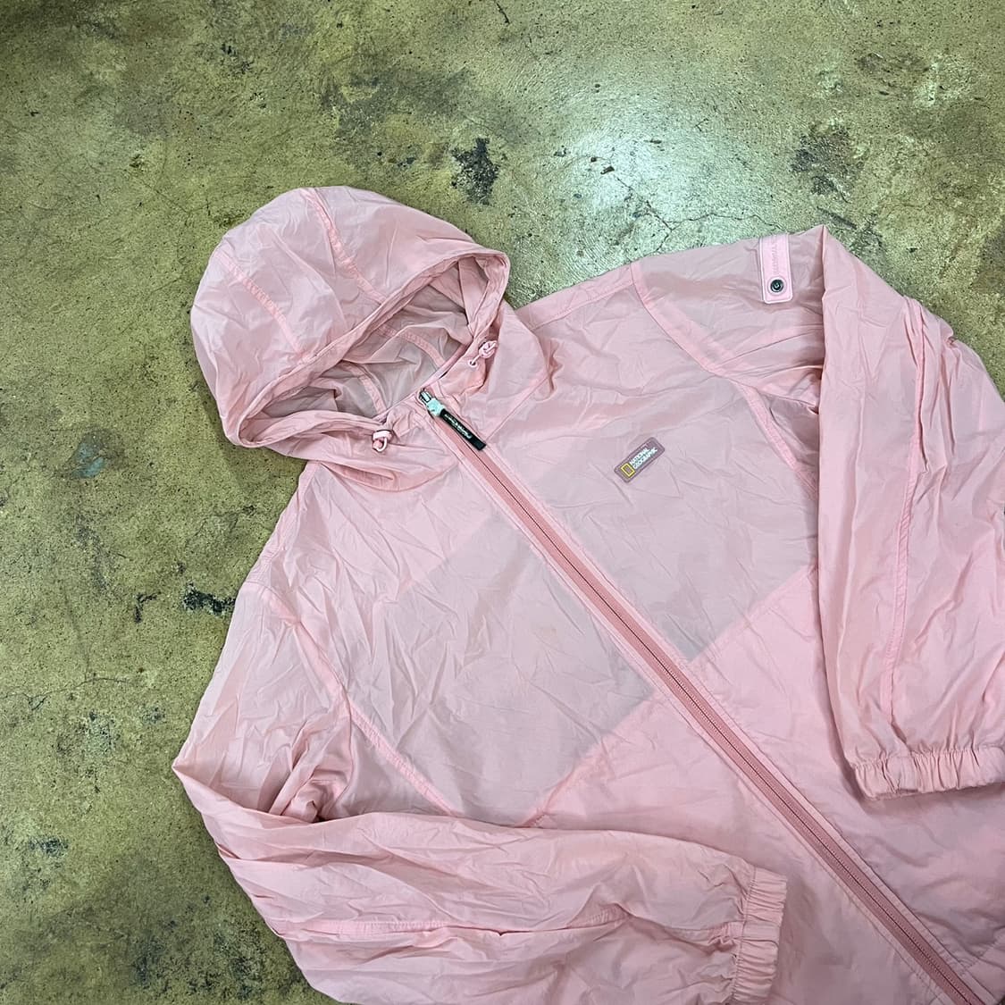 [정품/S] 내셔널지오그래픽 핑크 바람막이 후드 자켓 b14 상품이미지1