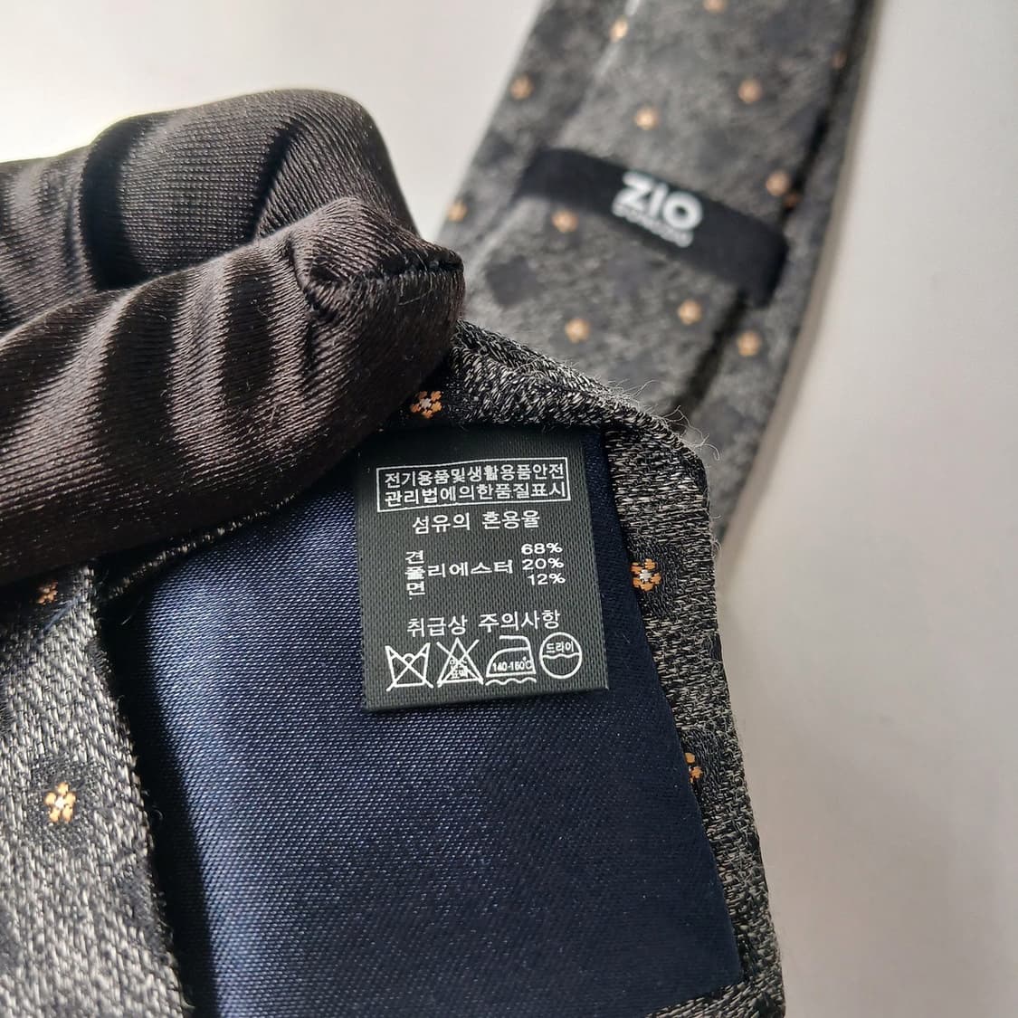 지오 송지오 실크 그레이 패턴 넥타이 7.5cm A+~A등급 E965 상품이미지9