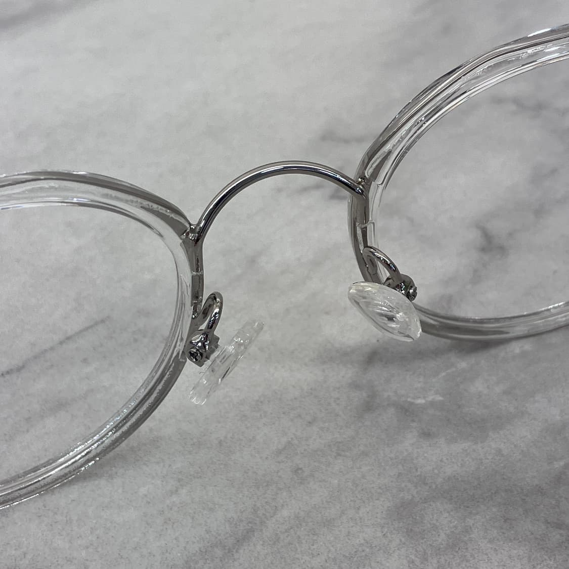 C40 FZ 실버 클리어 라운드 콤비 메탈테 안경 상품이미지4