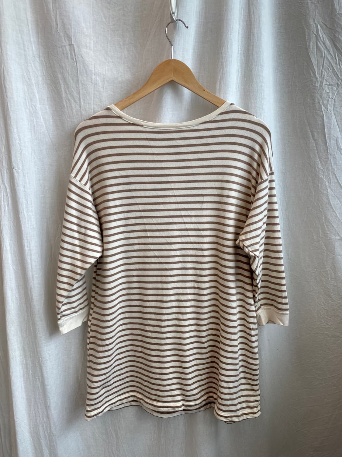 UNIQLO 스트라이프 7부 롱탑(L) 상품이미지3