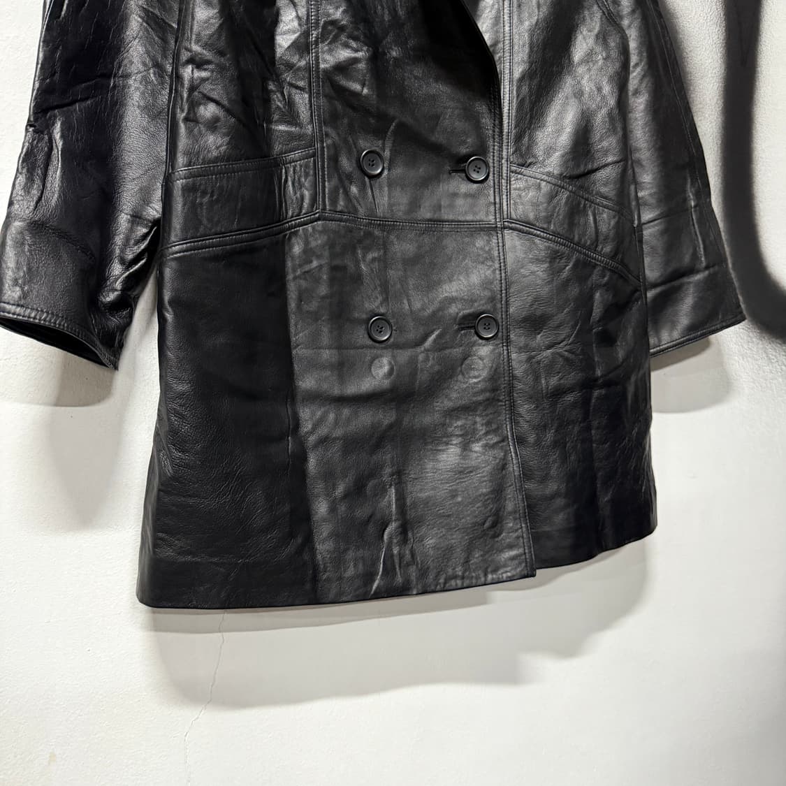 VTG 빈티지 리얼 쉽스킨 100% 양가죽 더블 코트 상품이미지4