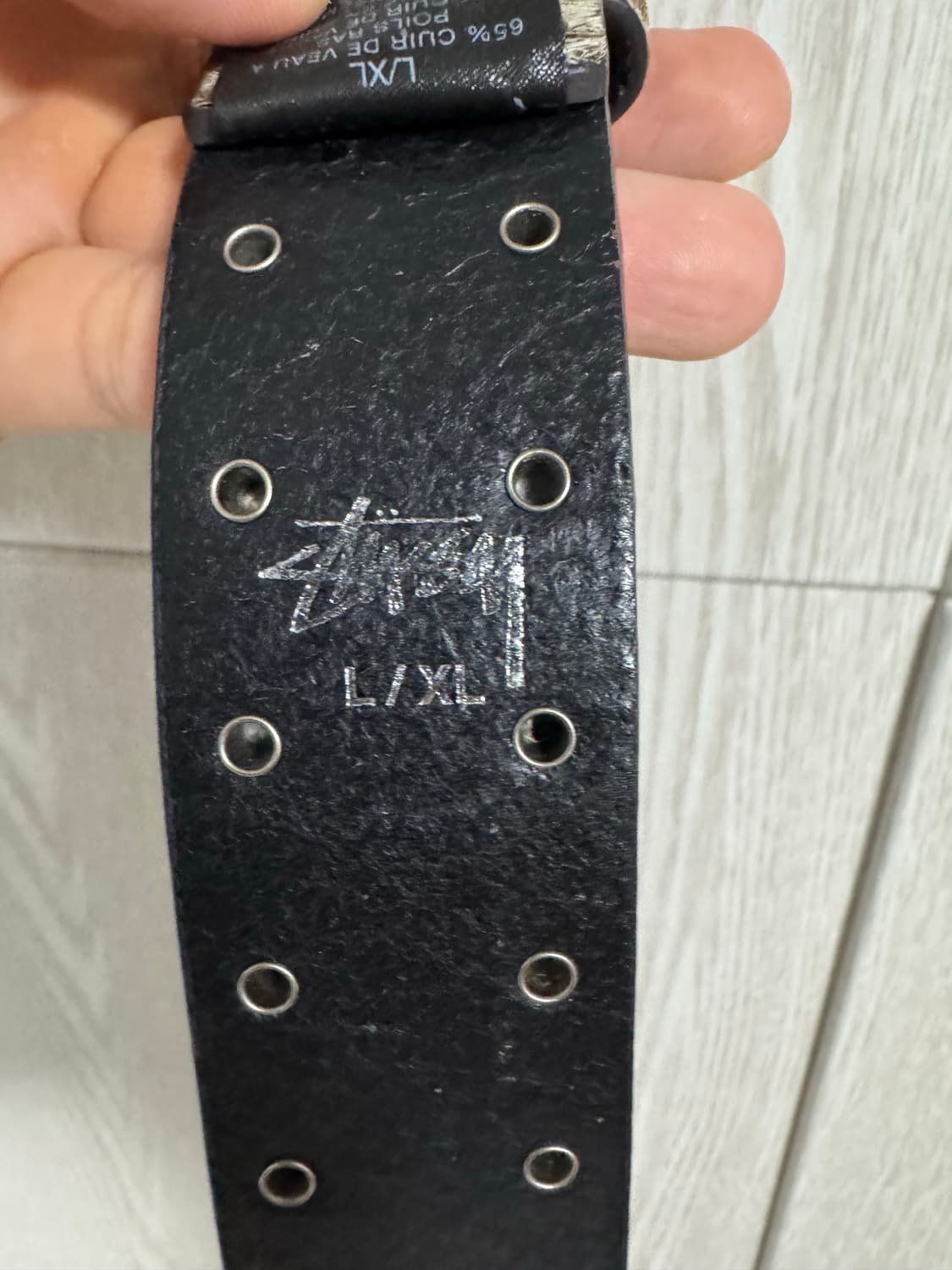 스투시 8볼 스터드 벨트 로우 카우하이드 헤어 xl 상품이미지2