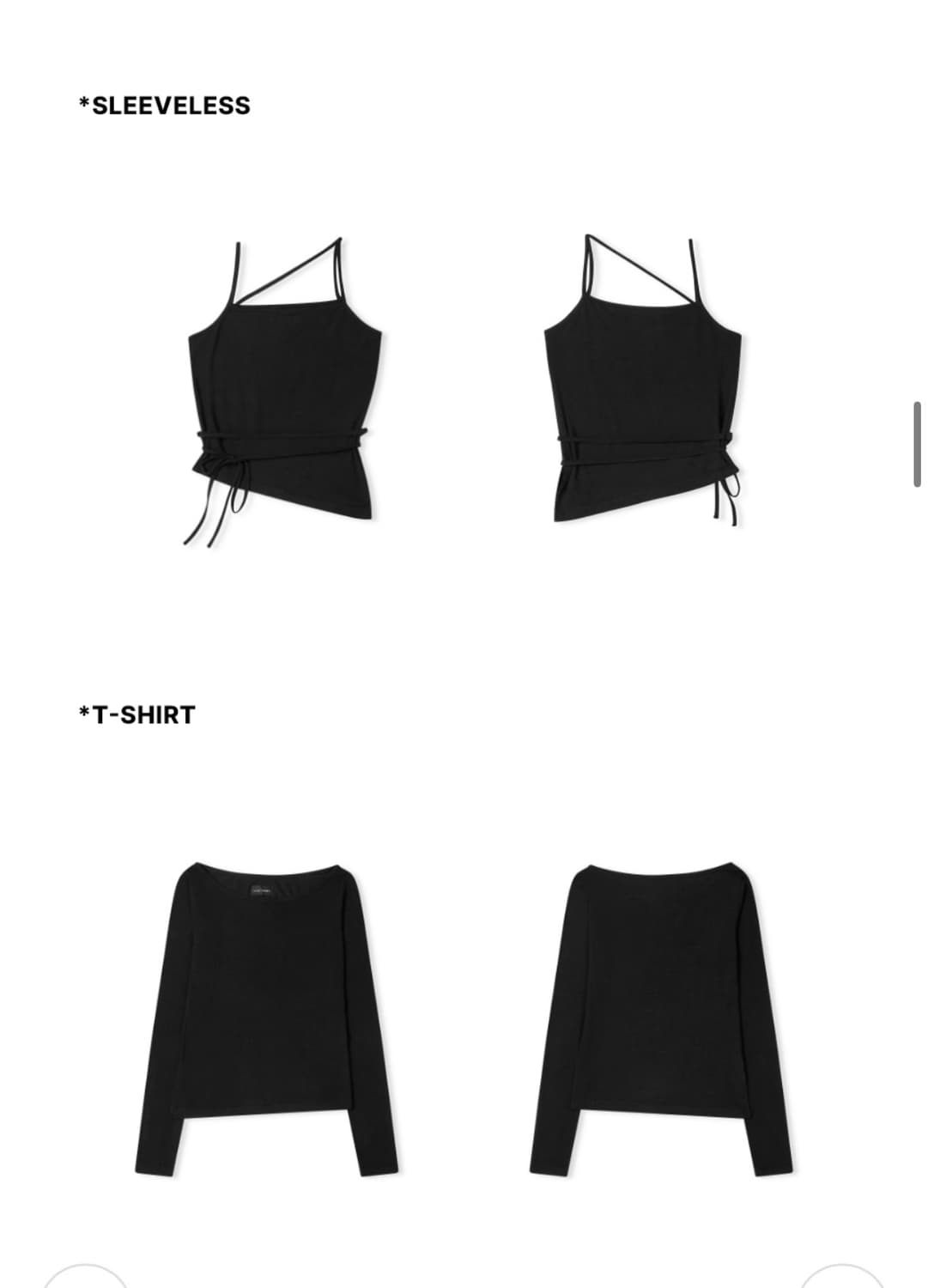 (새상품) 레더리 더블 스트랩 레이어드 슬리브리스 탑 세트 BLACK 상품이미지9