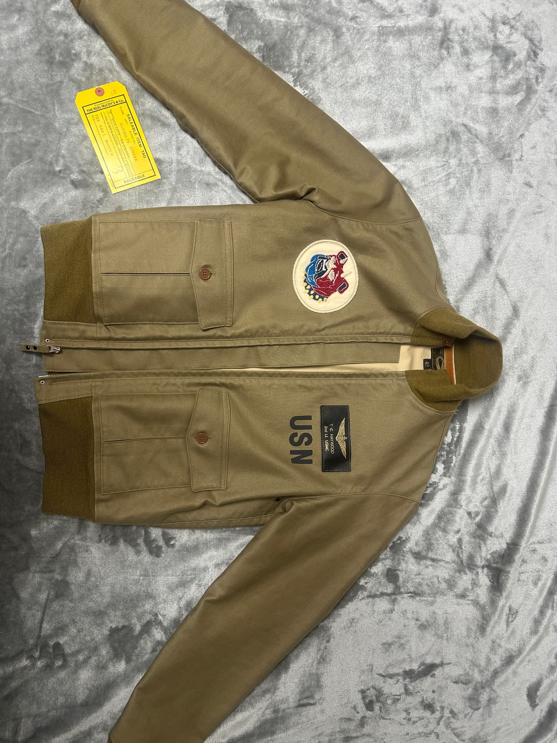 리얼맥코이 37J1B 플라잉자켓 42사이즈, 데빌독 상품이미지1