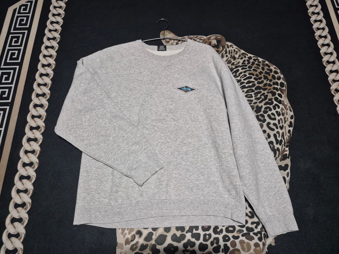 스투시 기어 로고 크루넥 스웻셔츠 애쉬 헤더 L 상품이미지1