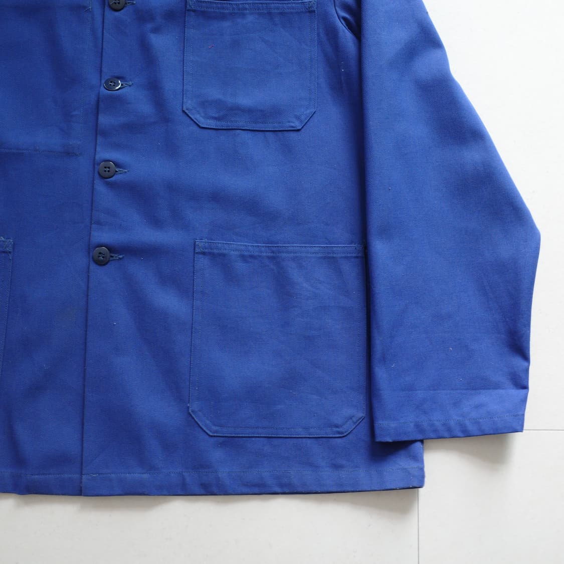 70s 프랑스 생산 프렌치 클럽칼라 워크자켓 블루 100 상품이미지3