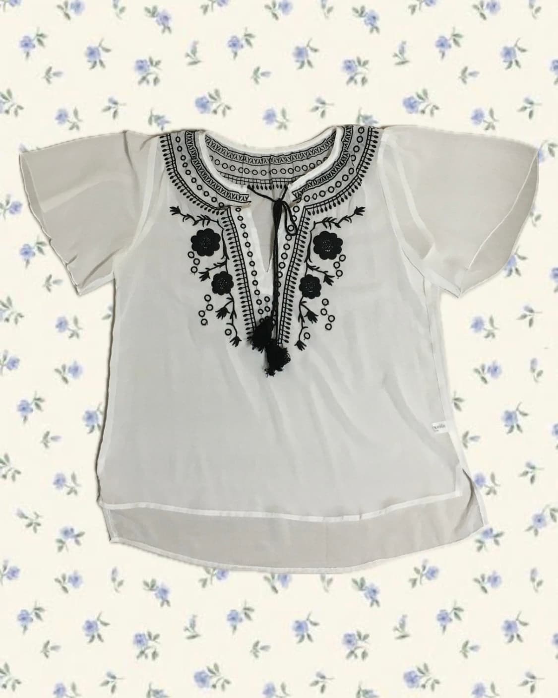 빈티지 모리걸 하구미 반팔 블라우스 상품이미지1