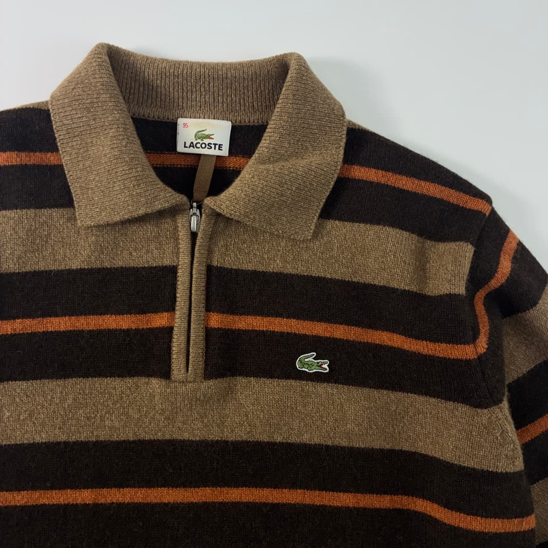 Lacoste  라코스테 카라 스트라이프 울 반집업 니트  상품이미지3