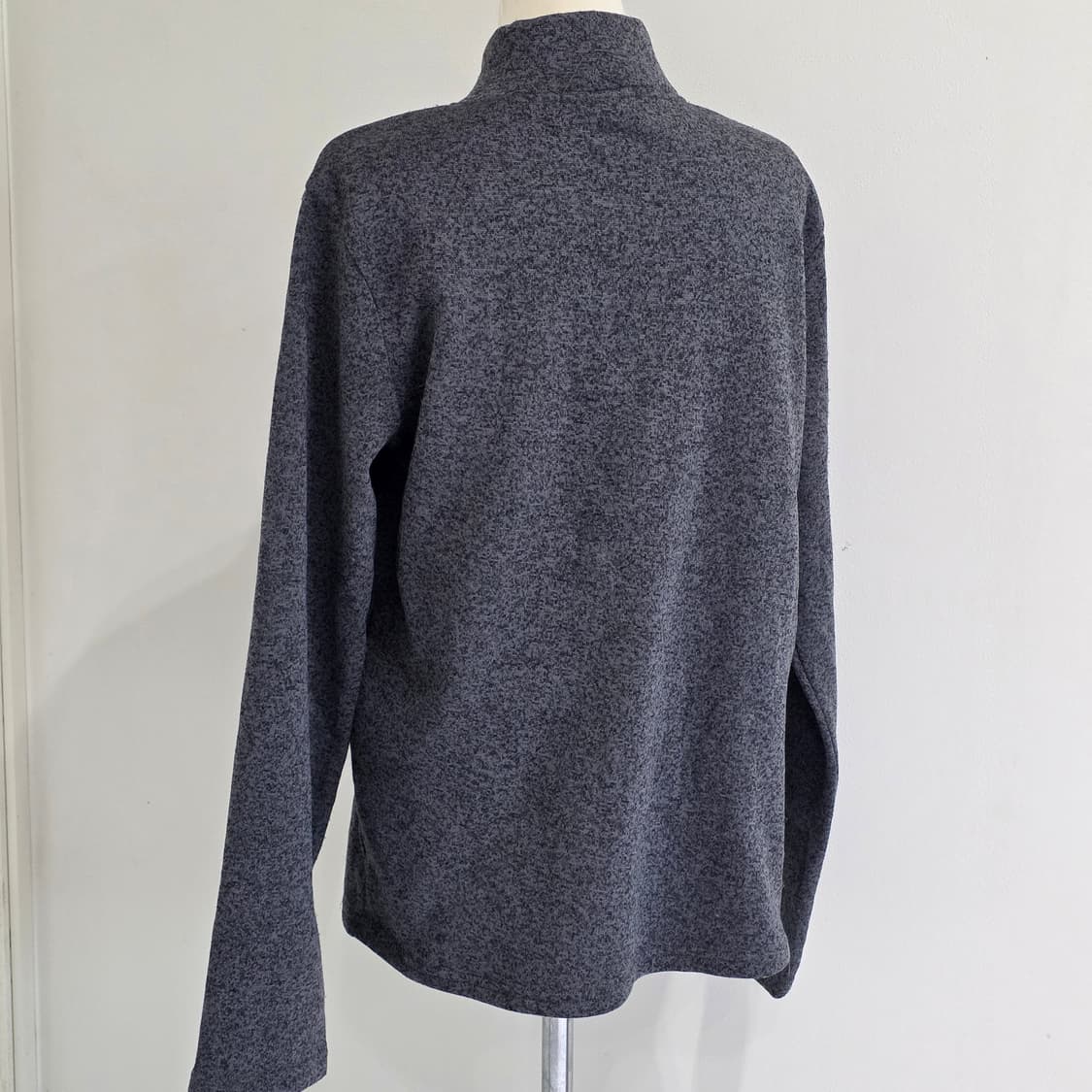 스컬해골패치st 그레이 후리스기모하프반집업 상품이미지5