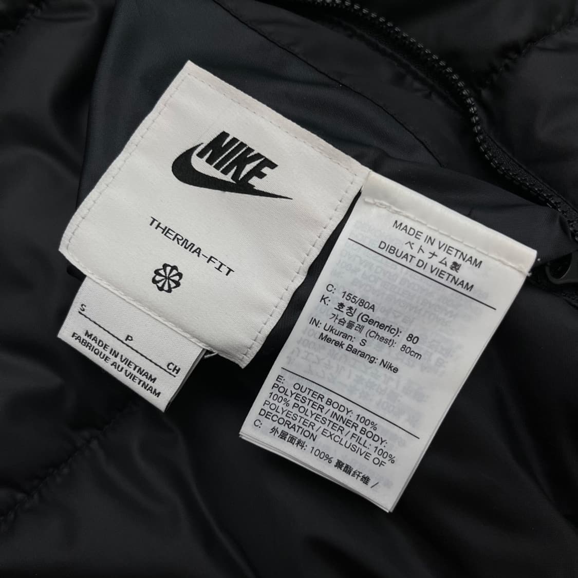 나이키 스우시 리버시블 블랙 패딩 S 상품이미지6