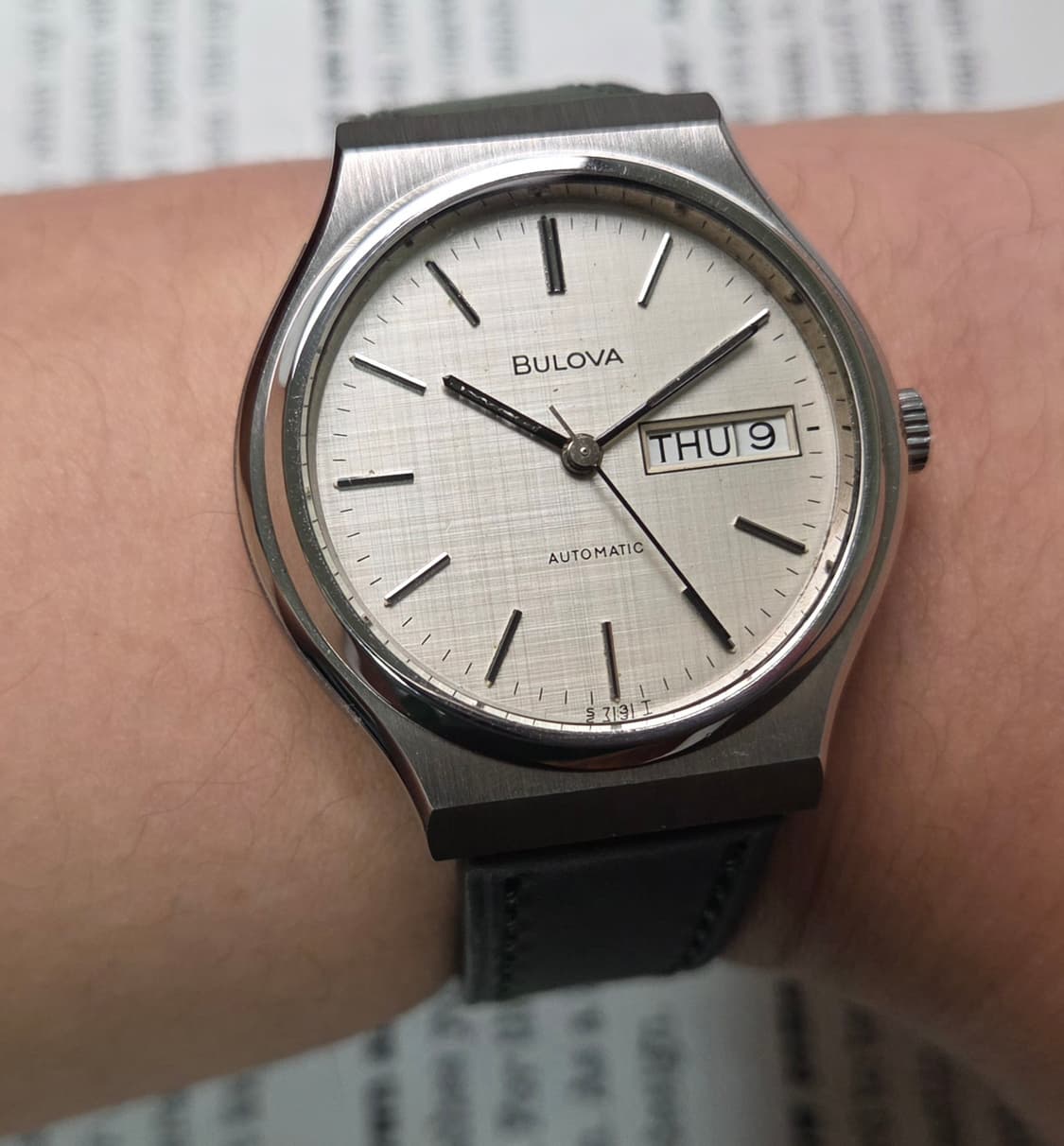 빈티지 부로바 데이데이트 오리지널 보카시 린넨다이얼 C쉐잎 오토매틱
 상품이미지9