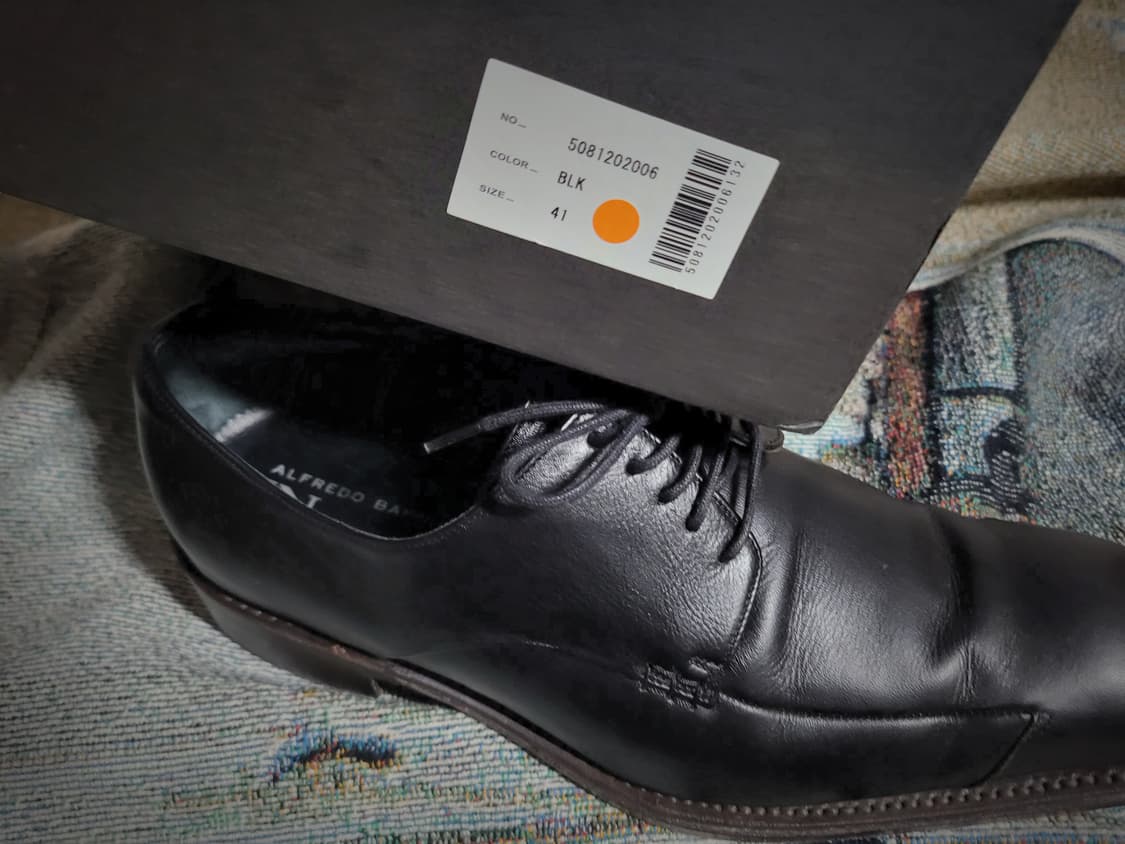 알프레도 바니스터 블랙 레더 더비슈즈 상품이미지7