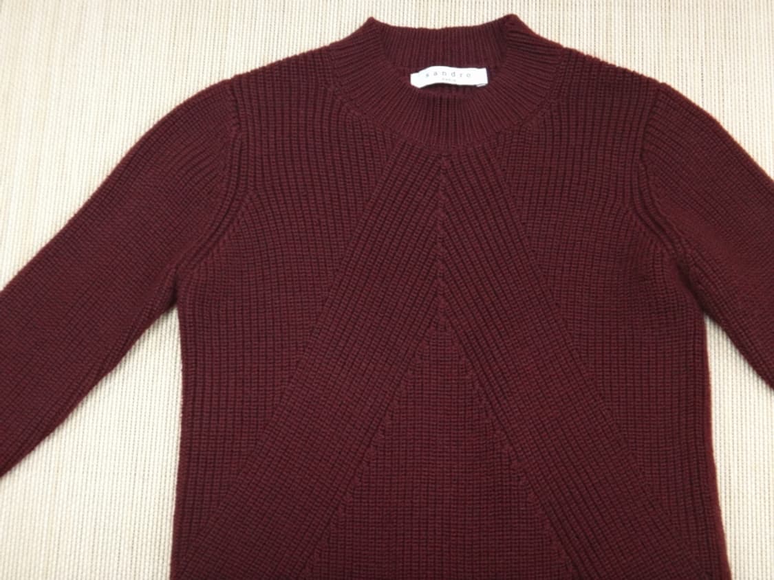 (80/44) 산드로 SANDRO 울혼방 니트 버건디 상품이미지4