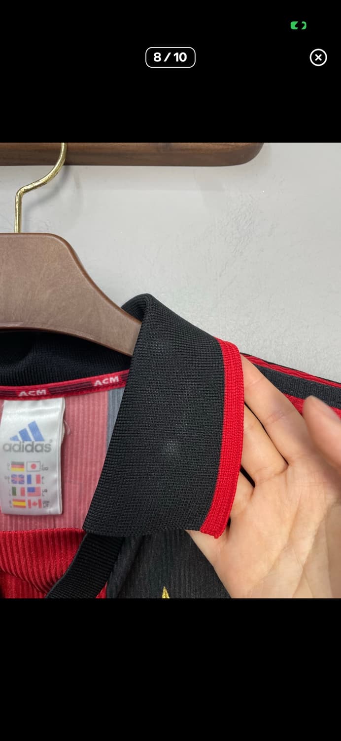 아디다스 98-99 AC밀란 레오나르두 아라우주 홈 유니폼 반팔  A36 상품이미지8