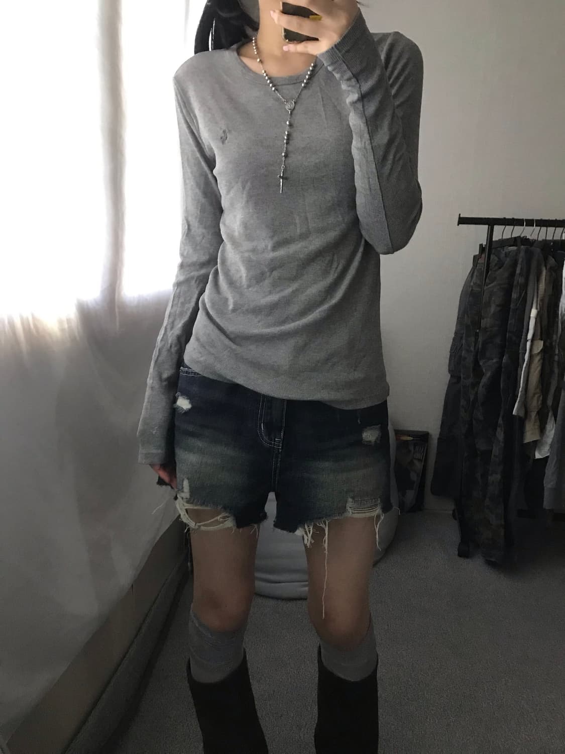 폴로 그레이 와플 롱슬리브 상품이미지4