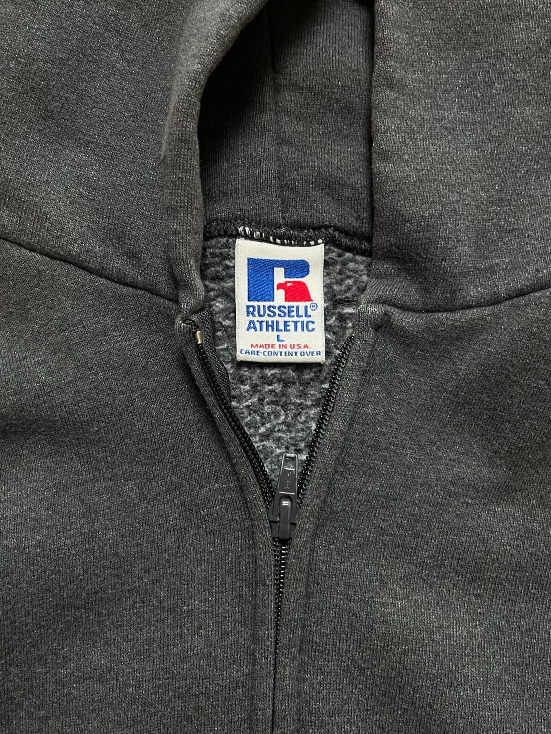 빈티지 USA 러셀 후드집업 L 차콜 상품이미지3
