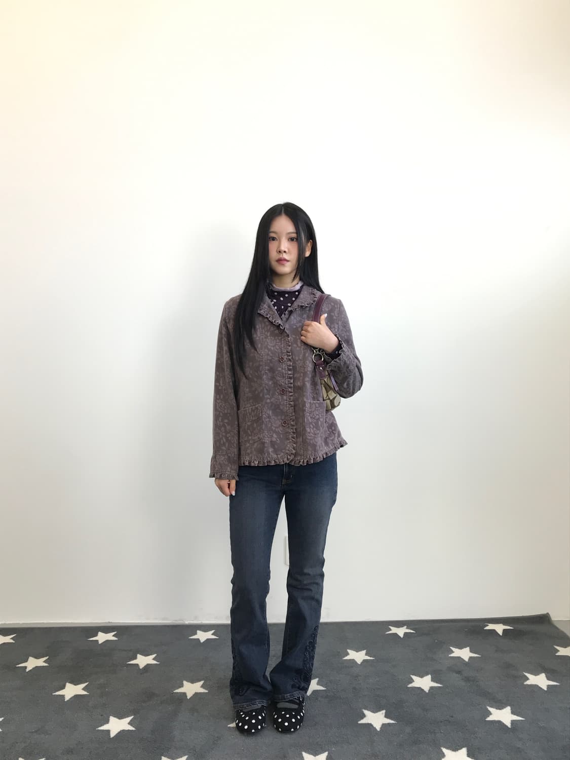 Jpn Floral Ruffle Button-Down Jacke 상품이미지1