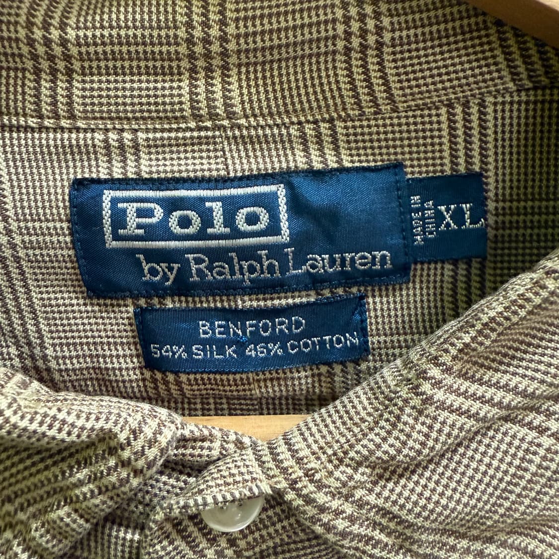 [XL] 폴로 랄프로렌 실크 체크 빈티지 셔츠 상품이미지2