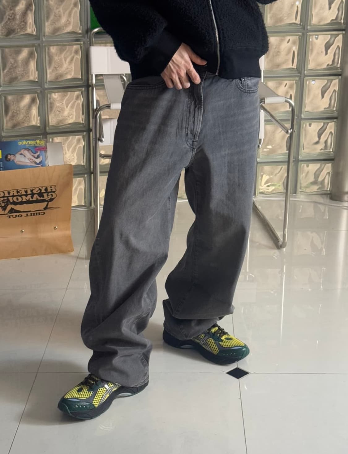 GU 흑청 벌룬핏 데님팬츠 상품이미지1