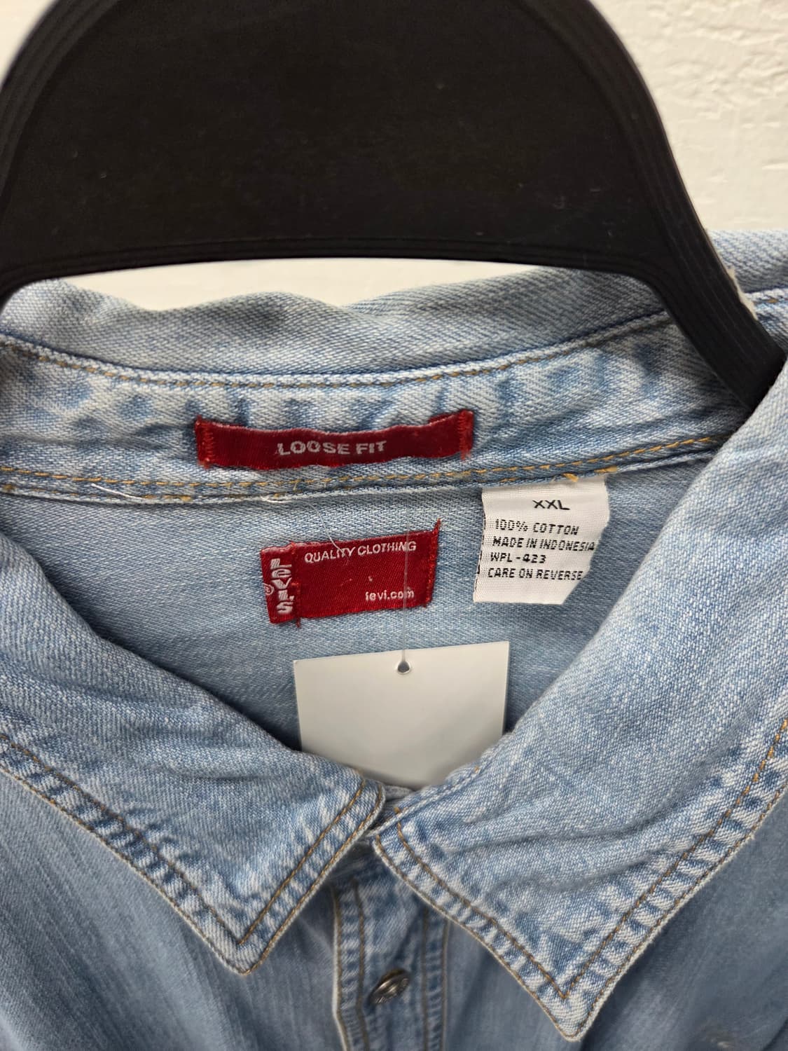 Levis 리바이스 연청 레터링 긴팔셔츠 상품이미지2