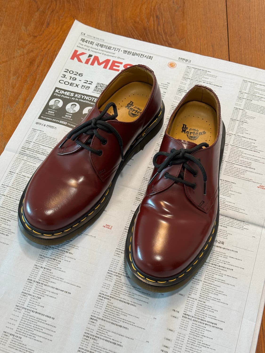 (250)닥터마틴 1461 체리 레드 3홀 새상품급 상품이미지2