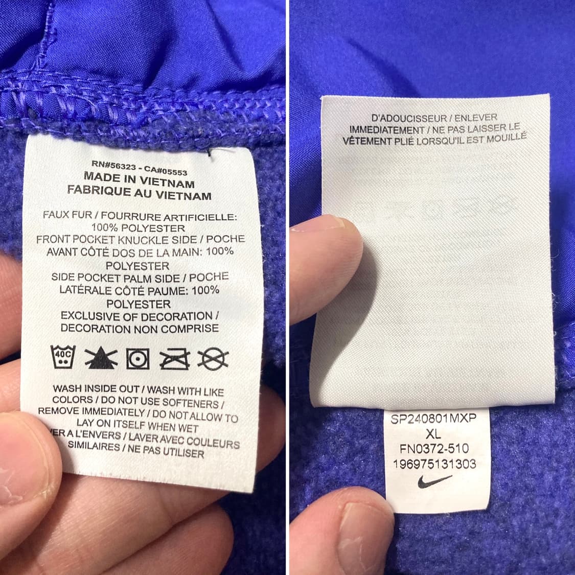 나이키 ACG 아크틱울프 플리스 바이올렛 서양핏 XL 110~ 상품이미지9