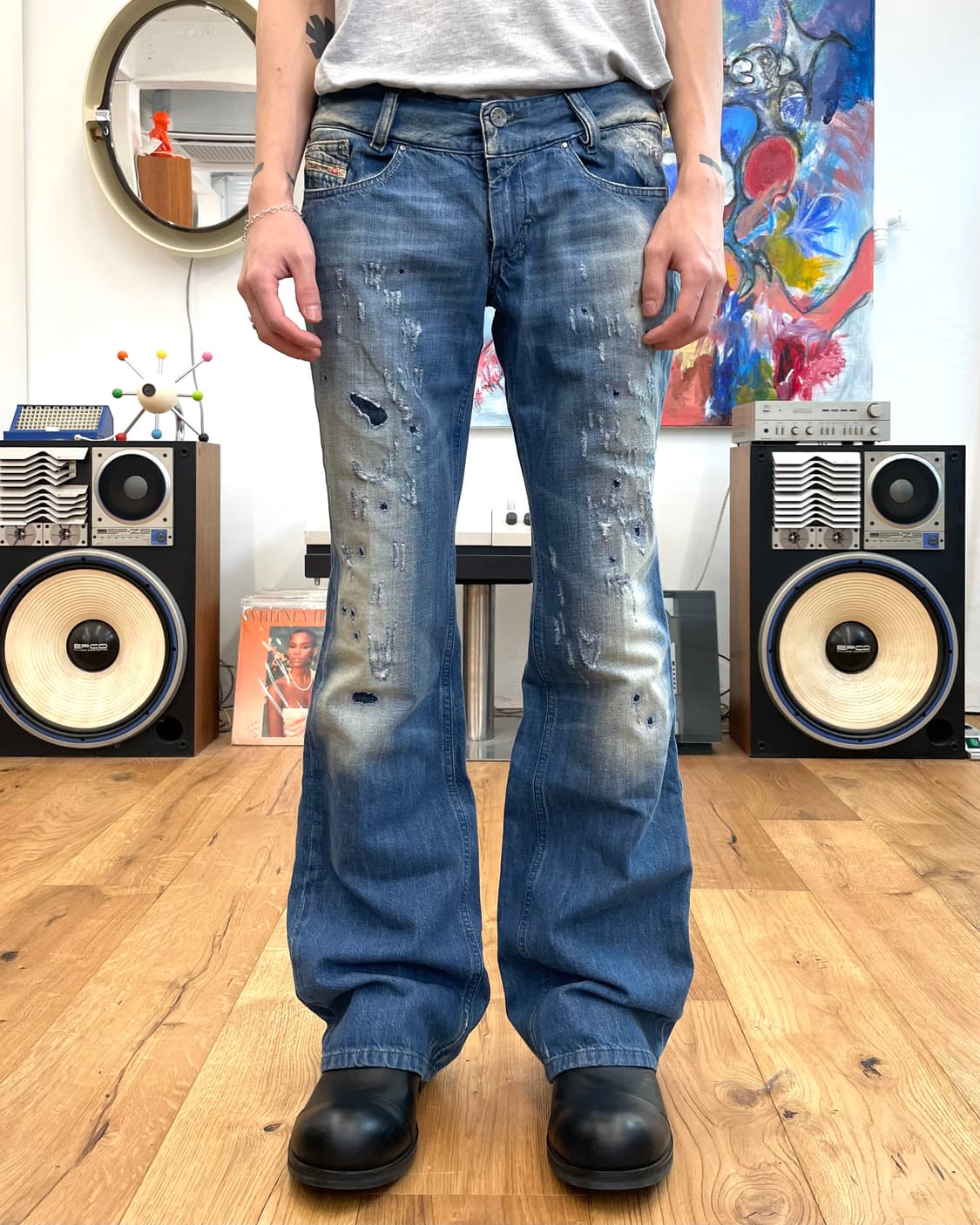 [30] 디젤 패치워크 플레어 데님 팬츠 상품이미지1