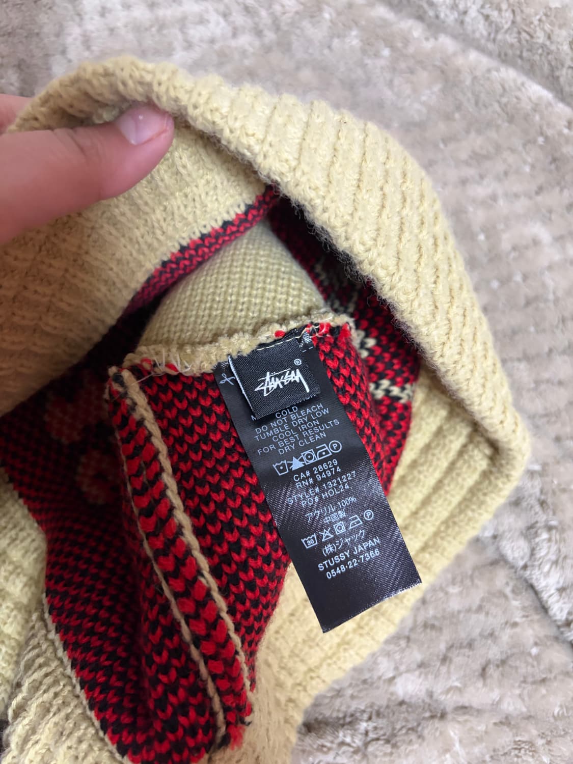 스투시 스포츠 니트 버킷햇 카키 상품이미지3