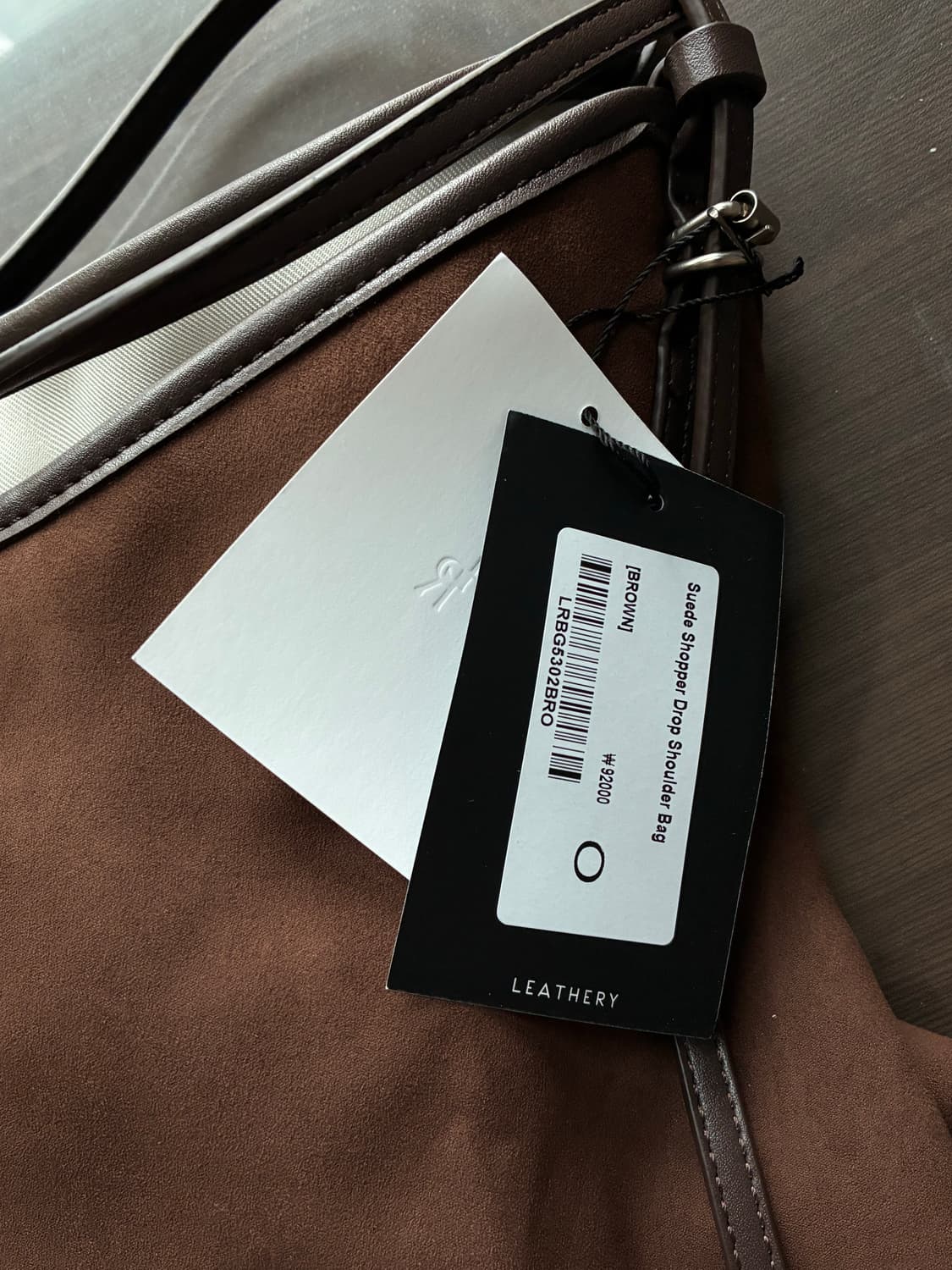 (새상품) 레더리 스웨이드 쇼퍼 드롭 숄더백 [BROWN] 판매 상품이미지10