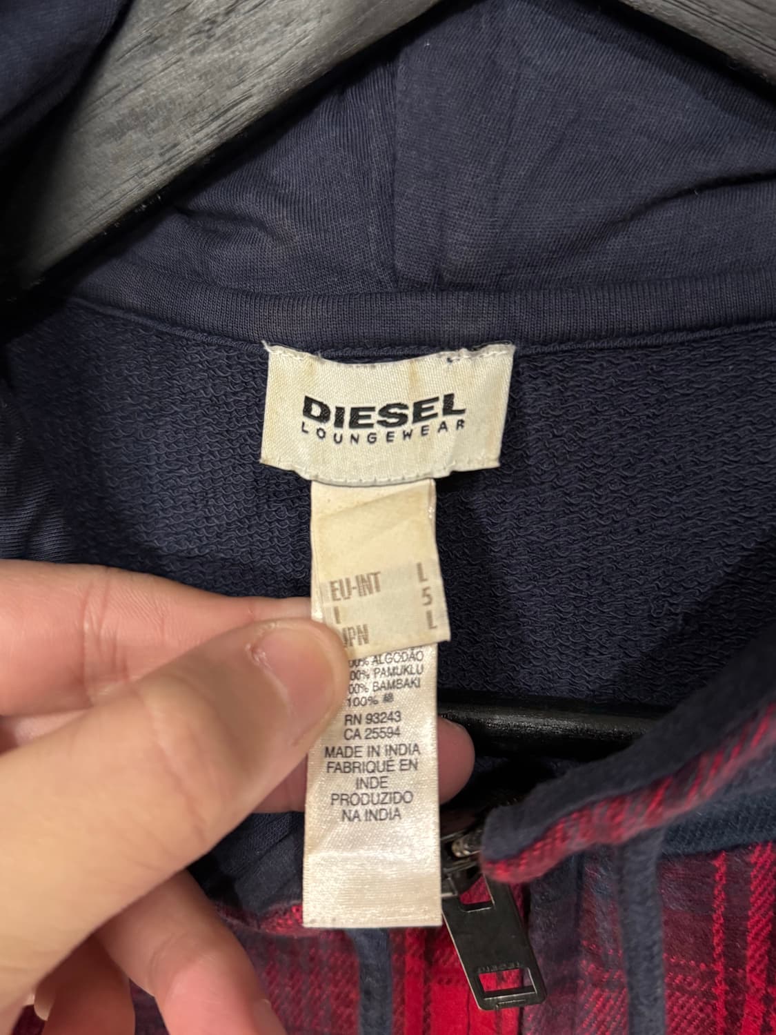 Diesel 디젤 체크패턴 후드집업  상품이미지5