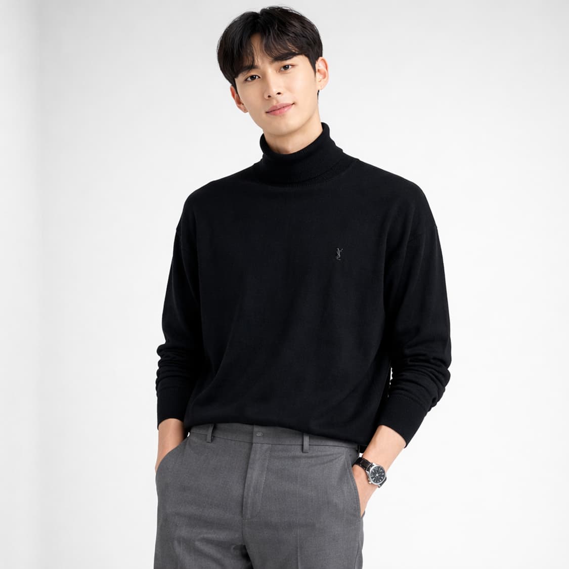 입생로랑 빈티지 터틀넥 니트 블랙 상품이미지1