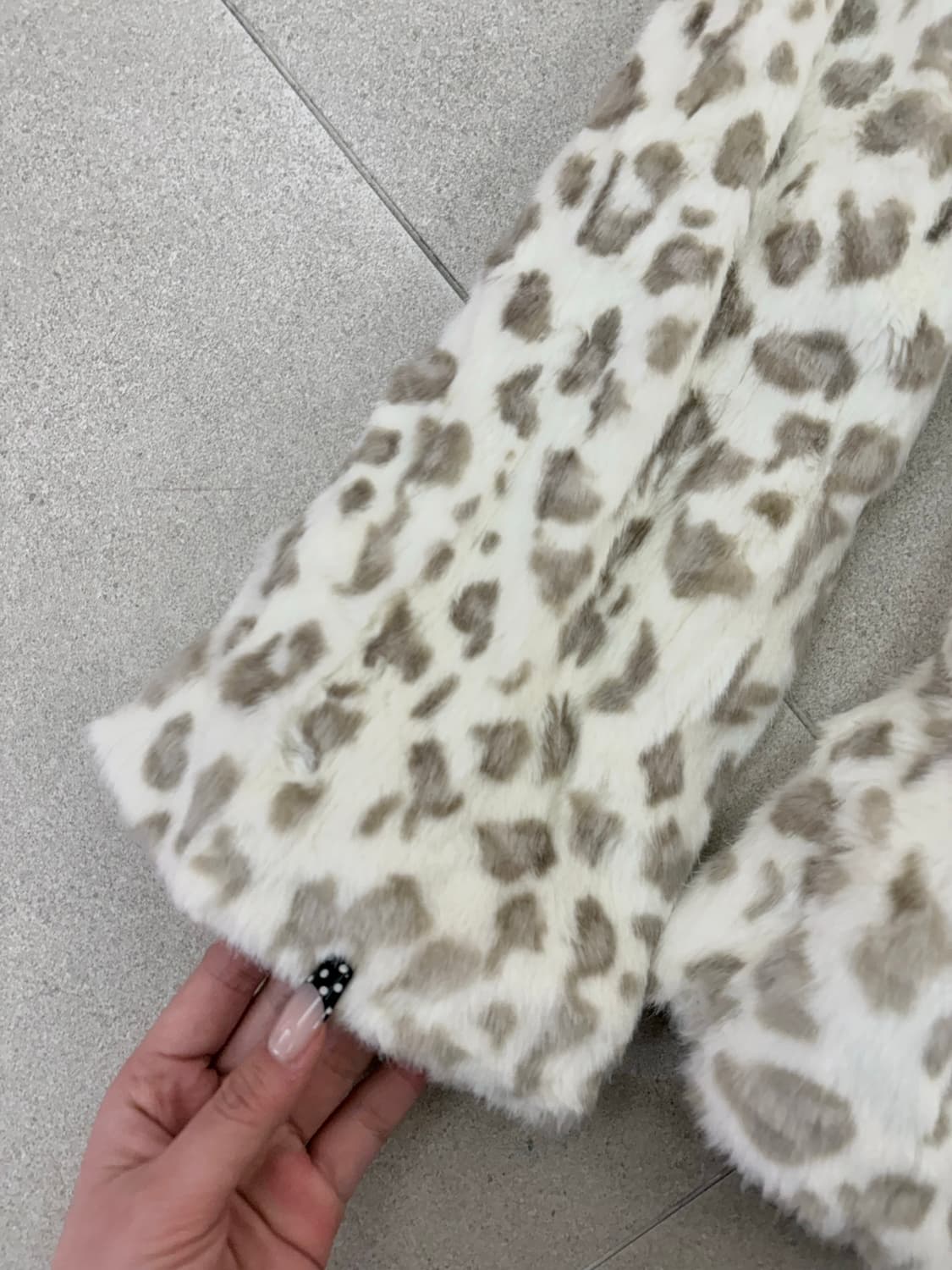 아이보리 레오파드 퍼자켓 상품이미지5