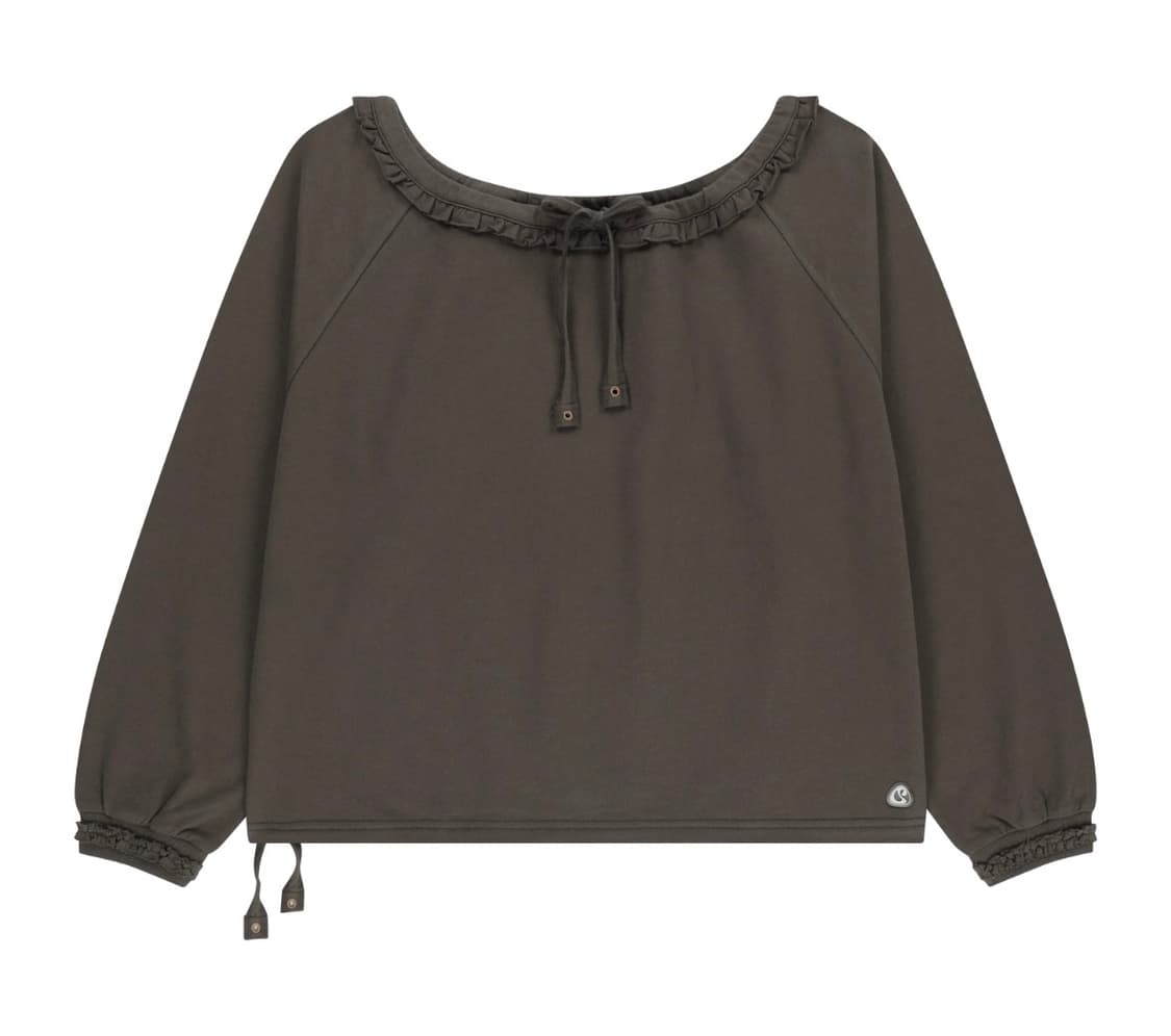 코이세이오 드로스트링 롱 슬리브 차콜 상품이미지1