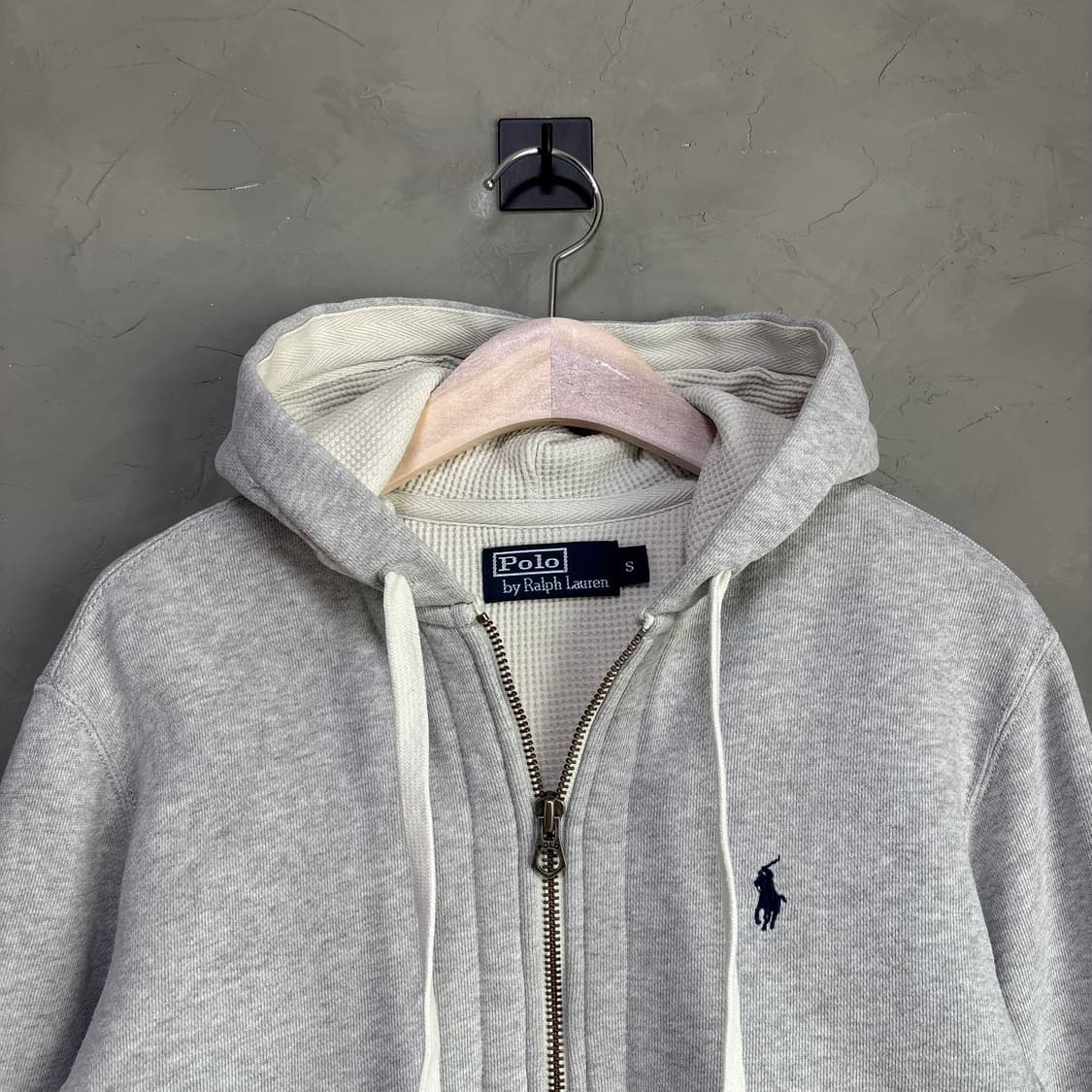 폴로 랄프로렌 와플 써멀 후드집업 그레이 상품이미지2